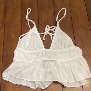 Zara Elegant White Ruffled Top
